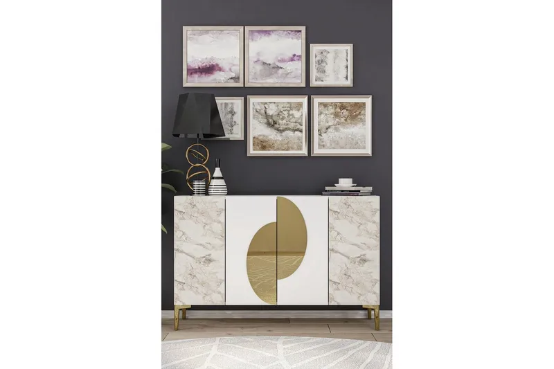 Jorel Konsollbord 120 cm - Vit/Guld - Möbler - Bord & matgrupper - Avlastningsbord - Hallbord