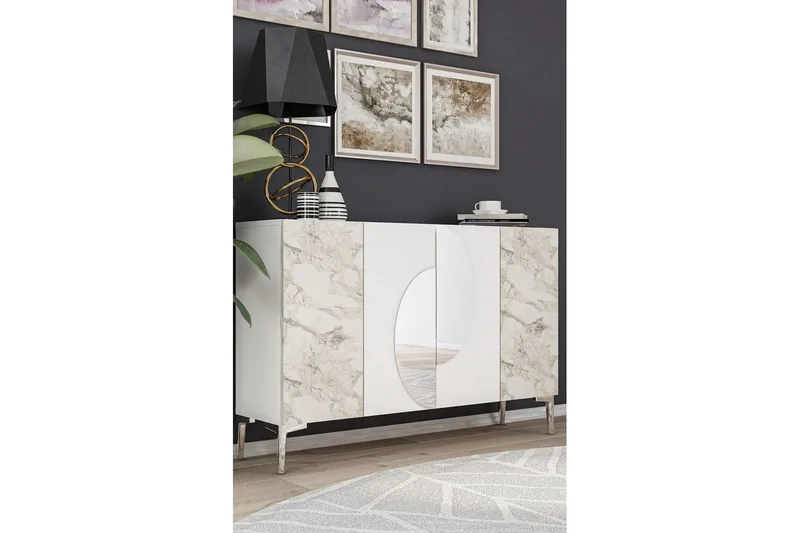 Jorel Konsollbord 120 cm - Vit/Silver - Möbler - Bord & matgrupper - Avlastningsbord - Hallbord