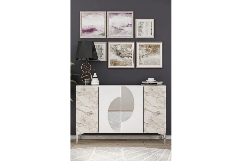 Jorel Konsollbord 120 cm - Vit/Silver - Möbler - Bord & matgrupper - Avlastningsbord - Hallbord