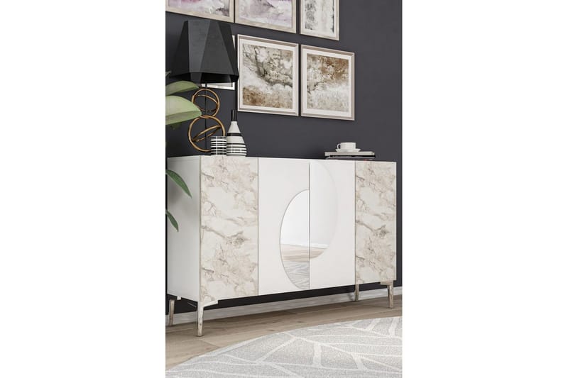 Jorel Konsollbord 120 cm - Vit/Silver - Möbler - Bord & matgrupper - Avlastningsbord - Hallbord