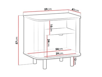 Joriel Sängbord 59 cm - Beige|svart - Möbler - Bord & matgrupper - Avlastningsbord - Sängbord & nattduksbord