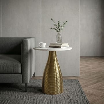 Junara Sidobord 40 cm - Vit och guldfärgad - Möbler - Bord & matgrupper - Avlastningsbord - Lampbord