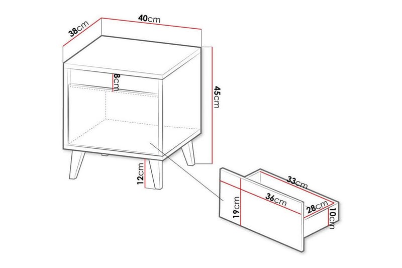 Juniskär Sängbord 40 cm - Antracit - Sängbord & nattduksbord