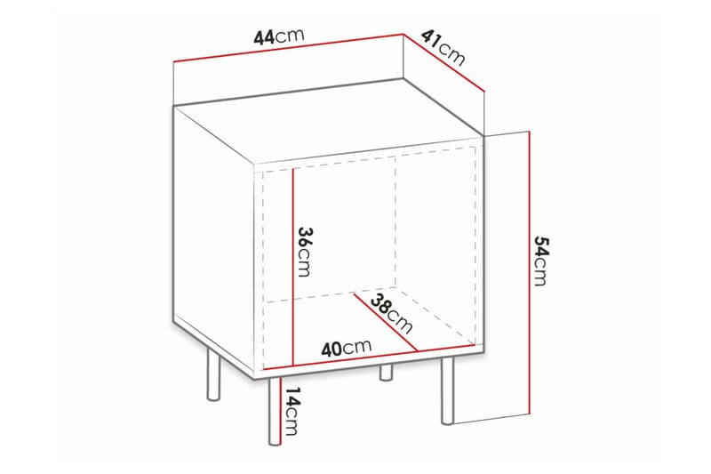 Juniskär Sängbord 44 cm - Svart - Sängbord & nattduksbord