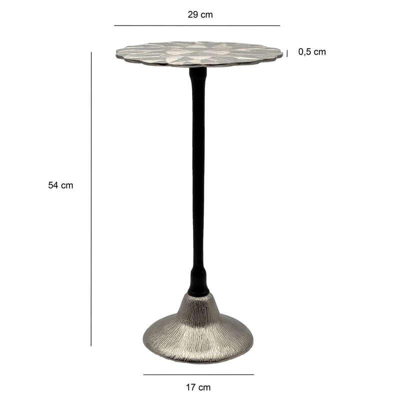 Junova Sidobord 29 cm Industriell stil - Silver och svart - Möbler - Bord & matgrupper - Avlastningsbord - Lampbord