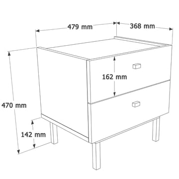 Kamulu Sängbord 47,9x47x36,8 cm - Vit - Möbler - Bord & matgrupper - Avlastningsbord - Sängbord & nattduksbord