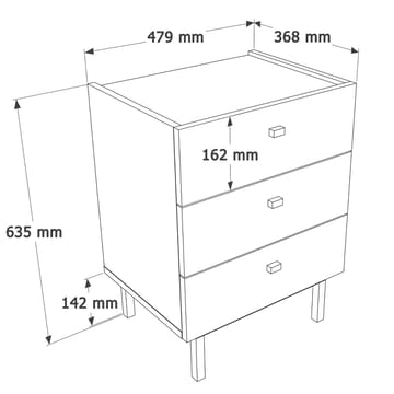 Kamulu Sängbord 47,9x63,5x36,8 cm - Vit - Möbler - Bord & matgrupper - Avlastningsbord - Sängbord & nattduksbord