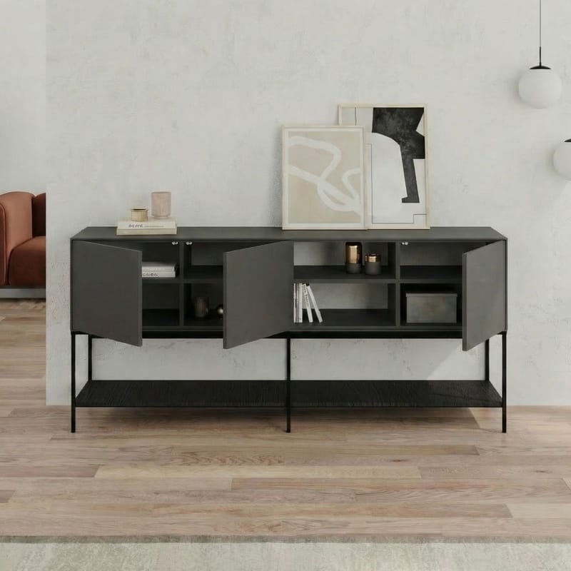 Kenvor Konsol 180x80x40 cm - Antracit, Wood Black, Svart - Möbler - Bord & matgrupper - Avlastningsbord - Hallbord