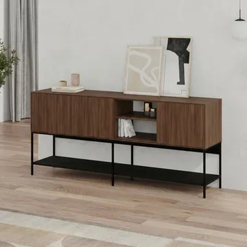 Kenvor Konsol 180x80x40 cm - Milano Walnut, Wood Black, Black - Möbler - Bord & matgrupper - Avlastningsbord - Hallbord