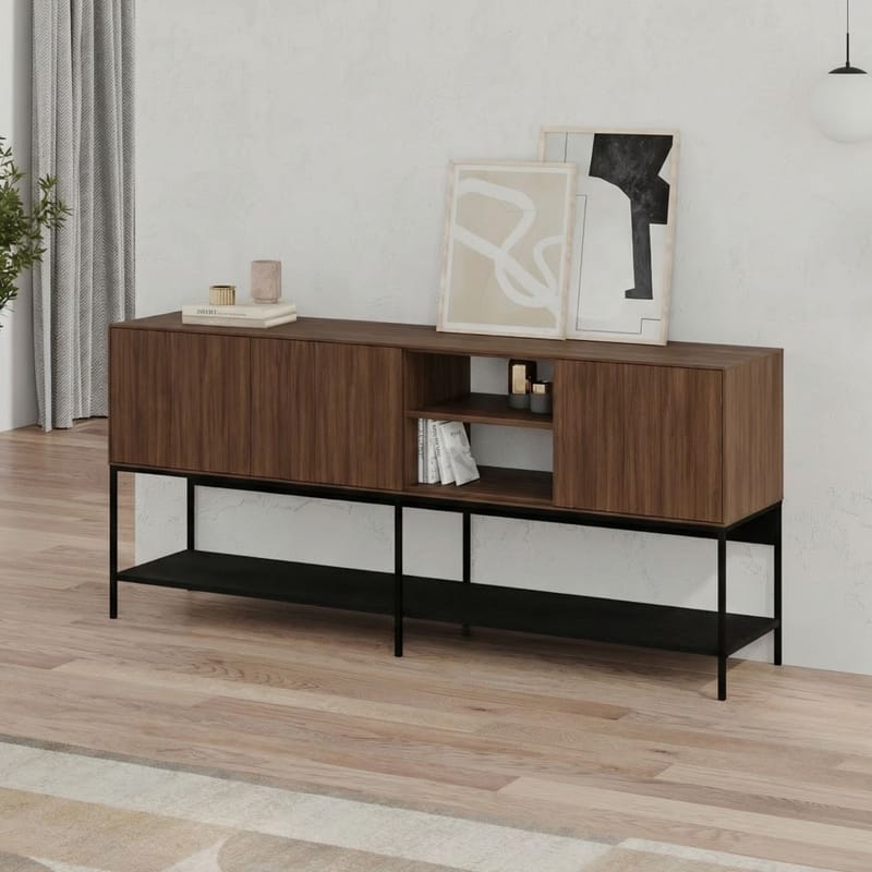 Kenvor Konsol 180x80x40 cm - Milano Walnut, Wood Black, Black - Möbler - Bord & matgrupper - Avlastningsbord - Hallbord