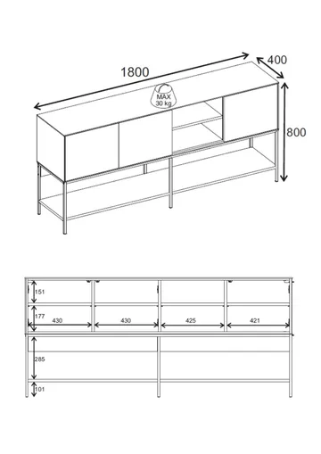 Kenvor Konsol 180x80x40 cm - Milano Walnut, Wood Black, Black - Möbler - Bord & matgrupper - Avlastningsbord - Hallbord