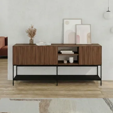 Kenvor Konsol 180x80x40 cm - Milano Walnut, Wood Black, Black - Möbler - Bord & matgrupper - Avlastningsbord - Hallbord