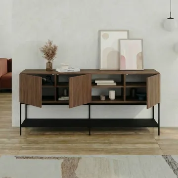 Kenvor Konsol 180x80x40 cm - Milano Walnut, Wood Black, Black - Möbler - Bord & matgrupper - Avlastningsbord - Hallbord