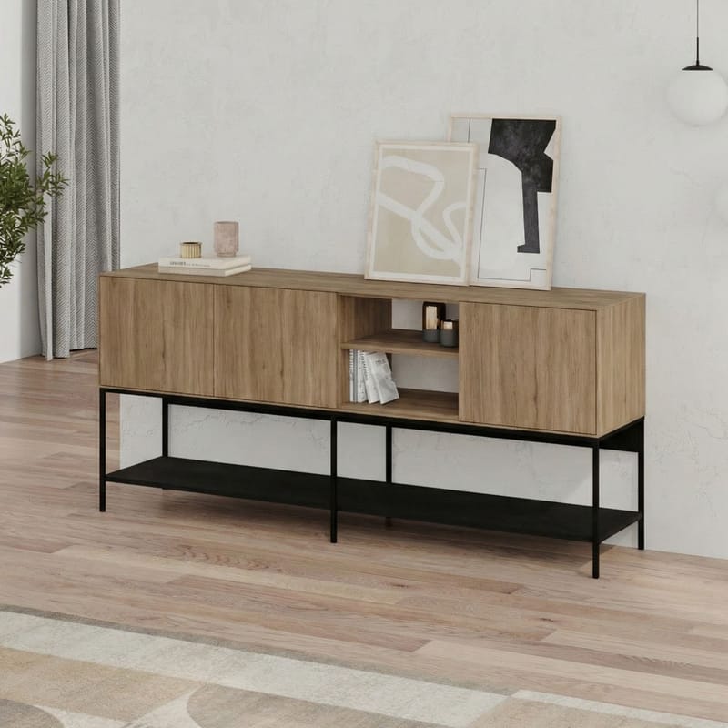 Kenvor Konsol 180x80x40 cm - Naturlig ek, Wood Black, svart - Möbler - Bord & matgrupper - Avlastningsbord - Hallbord
