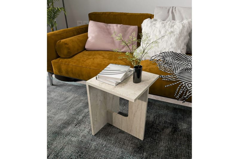 Kiros Sidobord 35x35 cm - Beige - Möbler - Bord & matgrupper - Avlastningsbord - Lampbord