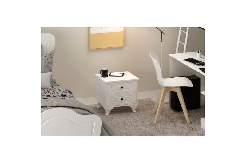 Klyros Sängbord 45 cm - Matt Vit - Möbler - Bord & matgrupper - Avlastningsbord - Sängbord & nattduksbord