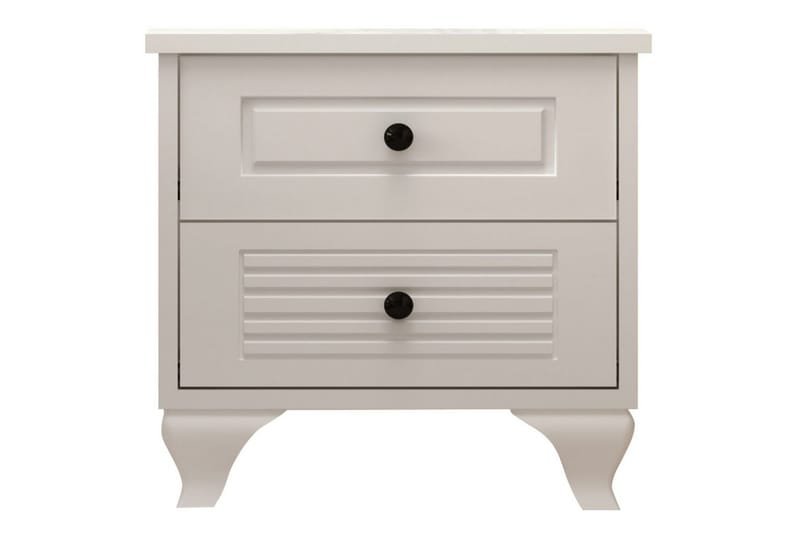 Klyros Sängbord 45 cm, Matt Vit