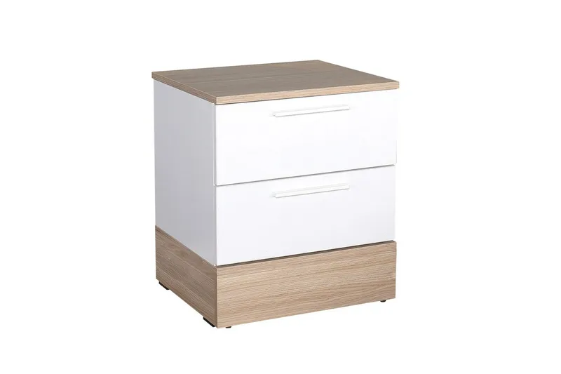 KMD Sängbord 45 cm, Ek/Vit