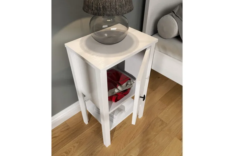 Konrul Sängbord 40 cm - Natur/Vit - Möbler - Bord & matgrupper - Avlastningsbord - Sängbord & nattduksbord