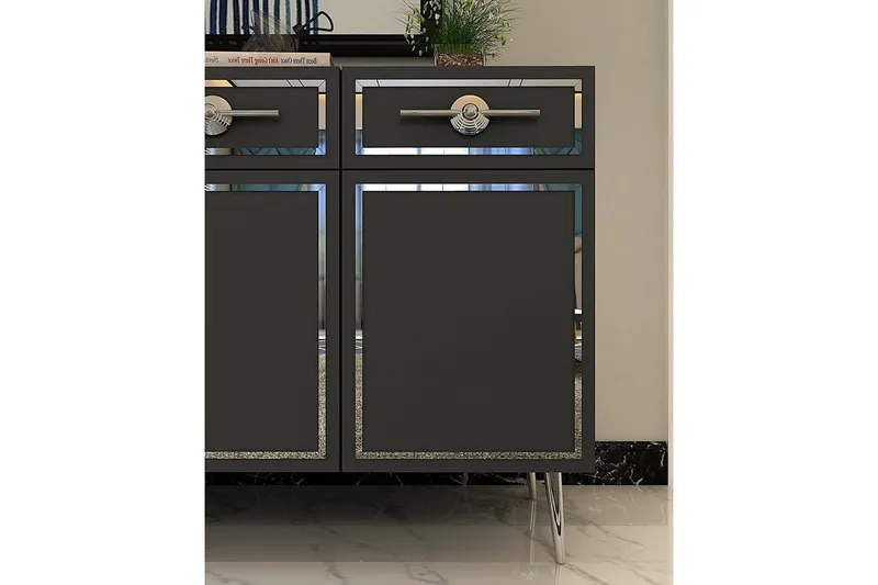 Konsol Colomieuy Antracit / Argentu - Antracit / Argentu - Möbler - Bord & matgrupper - Avlastningsbord - Hallbord