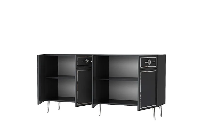 Konsol Colomieuy Antracit / Argentu - Antracit / Argentu - Möbler - Bord & matgrupper - Avlastningsbord - Hallbord