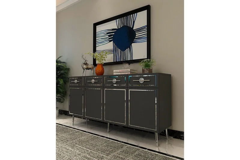 Konsol Colomieuy Antracit / Argentu - Antracit / Argentu - Möbler - Bord & matgrupper - Avlastningsbord - Hallbord