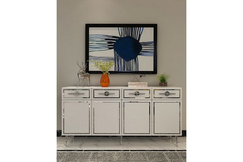 Konsol Colomieuy Vit / Argentu - Vit / Argentu - Möbler - Bord & matgrupper - Avlastningsbord - Hallbord