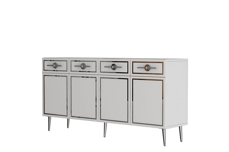 Konsol Colomieuy Vit / Argentu - Vit / Argentu - Möbler - Bord & matgrupper - Avlastningsbord - Hallbord