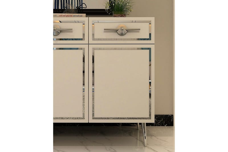 Konsol Colomieuy Vit / Argentu - Vit / Argentu - Möbler - Bord & matgrupper - Avlastningsbord - Hallbord