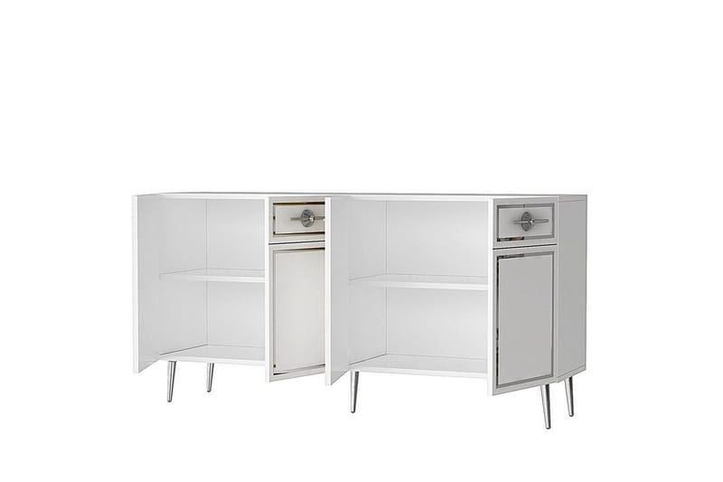 Konsol Colomieuy Vit / Argentu - Vit / Argentu - Möbler - Bord & matgrupper - Avlastningsbord - Hallbord