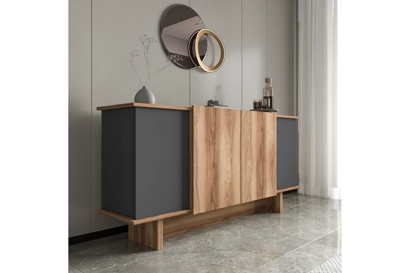 Konsol Diannare Antracit / Valnöt - Antracit / Valnöt - Möbler - Bord & matgrupper - Avlastningsbord - Hallbord