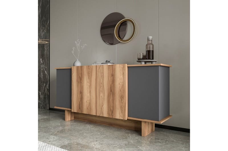 Konsol Diannare Antracit / Valnöt - Antracit / Valnöt - Möbler - Bord & matgrupper - Avlastningsbord - Hallbord