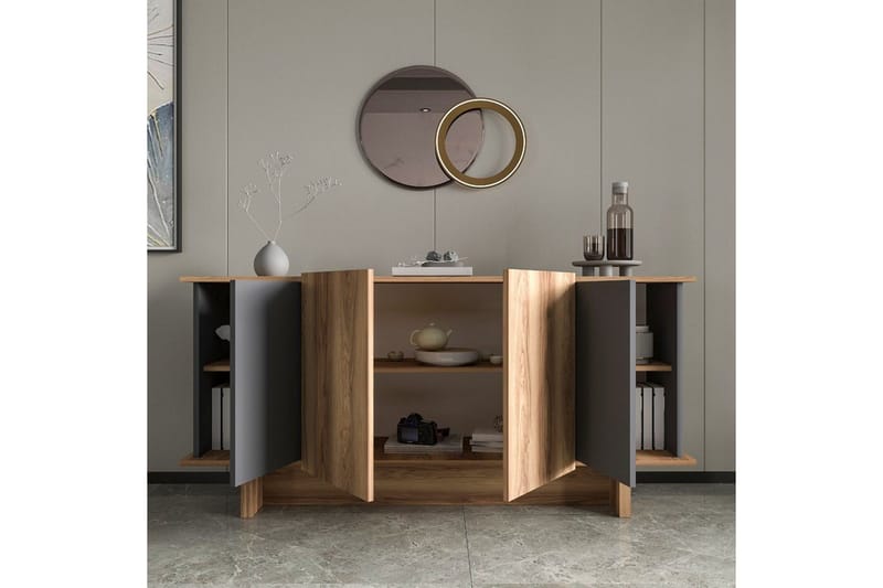 Konsol Diannare Antracit / Valnöt - Antracit / Valnöt - Möbler - Bord & matgrupper - Avlastningsbord - Hallbord