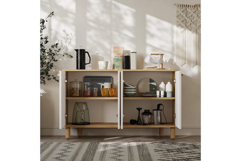 Konsol Hungirr Sudamalek / Vit - Sudamalek / Vit - Möbler - Bord & matgrupper - Avlastningsbord - Hallbord