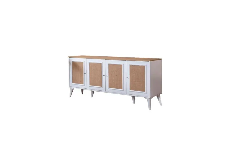 Konsol Jatinder Vit / Ek - Mediumfärgat trä/Vit - Möbler - Bord & matgrupper - Avlastningsbord - Hallbord