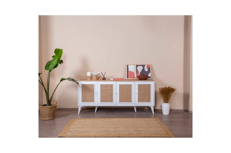 Konsol Jatinder Vit / Ek - Mediumfärgat trä/Vit - Möbler - Bord & matgrupper - Avlastningsbord - Hallbord