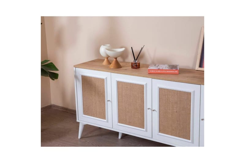 Konsol Jatinder Vit / Ek - Mediumfärgat trä/Vit - Möbler - Bord & matgrupper - Avlastningsbord - Hallbord