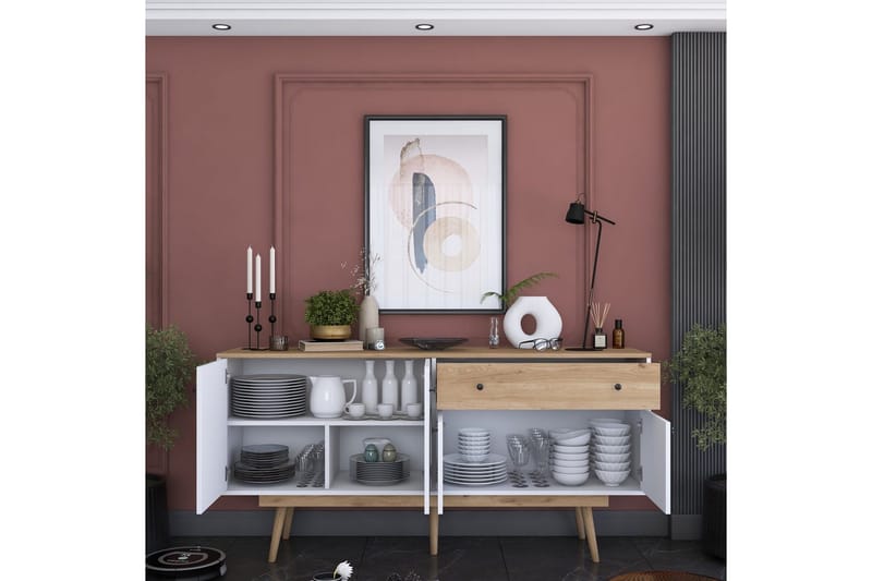 Konsol Miraenis Valnöt / Vit - Mörkbrun/Vit - Möbler - Bord & matgrupper - Avlastningsbord - Hallbord