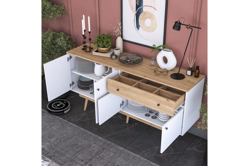 Konsol Miraenis Valnöt / Vit - Mörkbrun/Vit - Möbler - Bord & matgrupper - Avlastningsbord - Hallbord