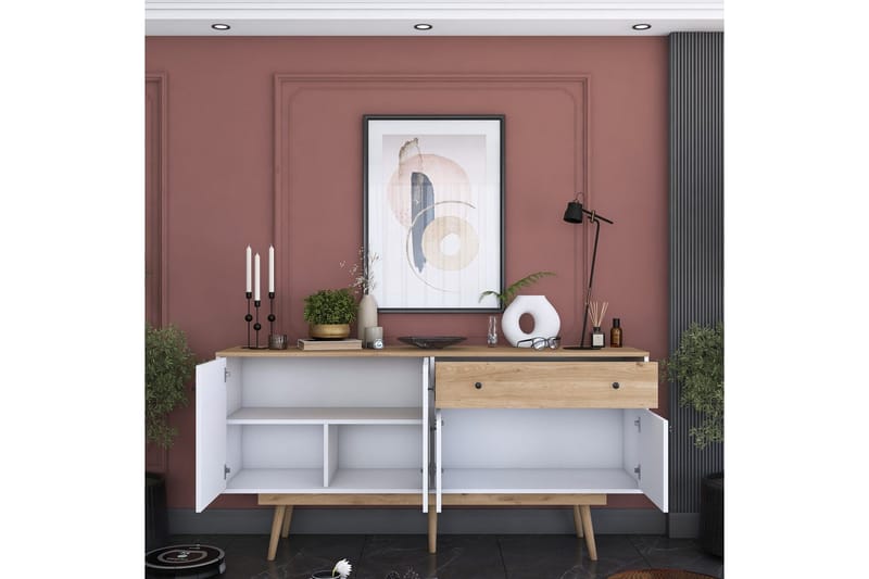 Konsol Miraenis Valnöt / Vit - Mörkbrun/Vit - Möbler - Bord & matgrupper - Avlastningsbord - Hallbord