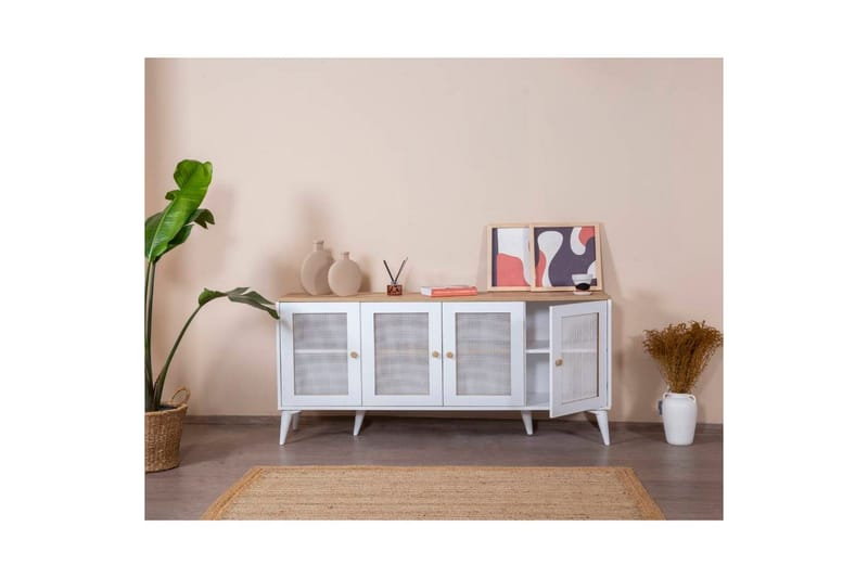 Konsol Mjudi Vit / Ek - Vit / Ek - Möbler - Bord & matgrupper - Avlastningsbord - Hallbord