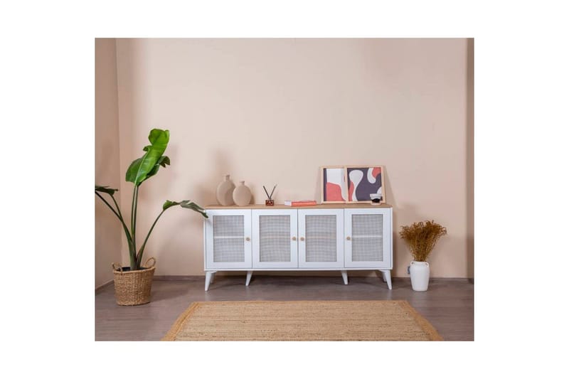 Konsol Mjudi Vit / Ek - Vit / Ek - Möbler - Bord & matgrupper - Avlastningsbord - Hallbord