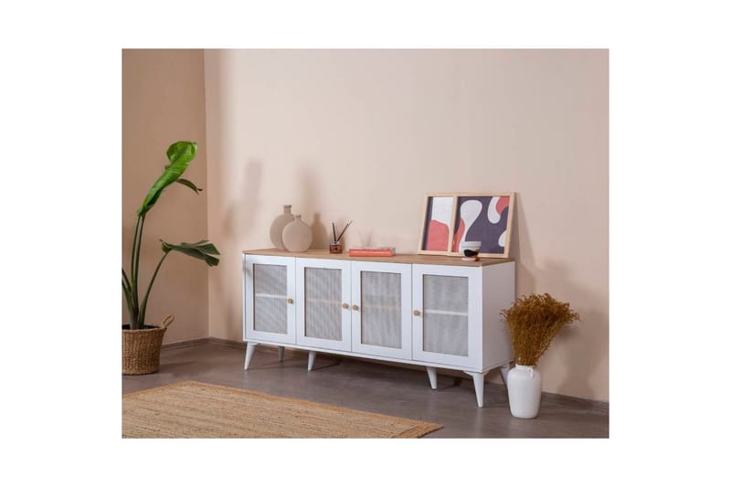 Konsol Mjudi Vit / Ek - Vit / Ek - Möbler - Bord & matgrupper - Avlastningsbord - Hallbord