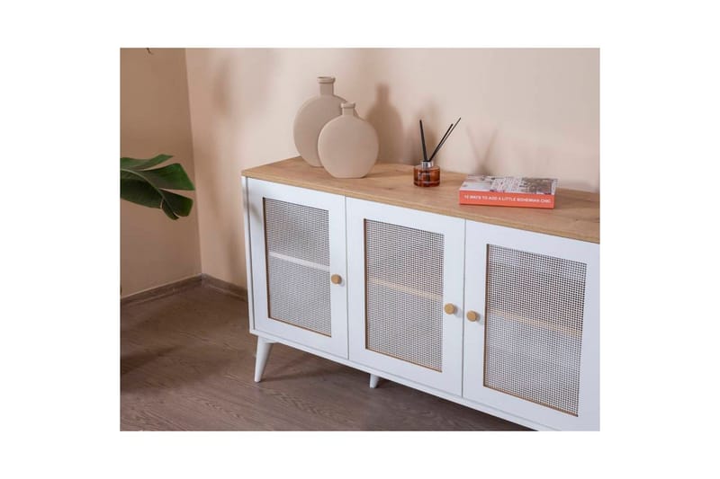 Konsol Mjudi Vit / Ek - Vit / Ek - Möbler - Bord & matgrupper - Avlastningsbord - Hallbord