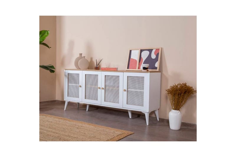 Konsol Mjudi Vit / Ek - Vit / Ek - Möbler - Bord & matgrupper - Avlastningsbord - Hallbord