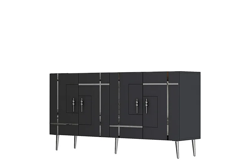 Konsol Safidonya Antracit / Argentu - Antracit / Argentu - Möbler - Bord & matgrupper - Avlastningsbord - Hallbord