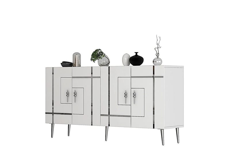 Konsol Safidonya Vit / Argentu - Vit / Argentu - Möbler - Bord & matgrupper - Avlastningsbord - Hallbord