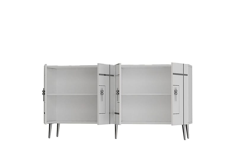 Konsol Safidonya Vit / Argentu - Vit / Argentu - Möbler - Bord & matgrupper - Avlastningsbord - Hallbord