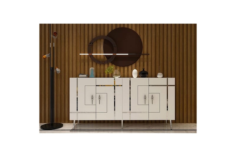 Konsol Safidonya Vit / Argentu - Vit / Argentu - Möbler - Bord & matgrupper - Avlastningsbord - Hallbord