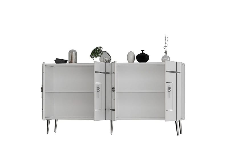 Konsol Safidonya Vit / Argentu - Vit / Argentu - Möbler - Bord & matgrupper - Avlastningsbord - Hallbord